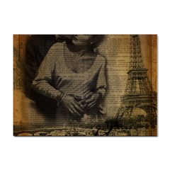 Romantic Kissing Couple Love Vintage Paris Eiffel Tower A4 Sticker 10 Pack by chicelegantboutique