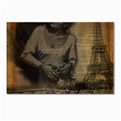 Romantic Kissing Couple Love Vintage Paris Eiffel Tower Postcards 5  X 7  (10 Pack) by chicelegantboutique