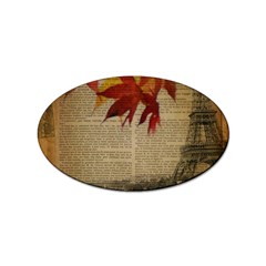 Elegant Fall Autumn Leaves Vintage Paris Eiffel Tower Landscape Sticker 10 Pack (oval) by chicelegantboutique