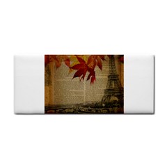 Elegant Fall Autumn Leaves Vintage Paris Eiffel Tower Landscape Hand Towel by chicelegantboutique