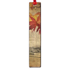 Elegant Fall Autumn Leaves Vintage Paris Eiffel Tower Landscape Large Bookmark by chicelegantboutique