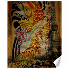 Funky Japanese Tattoo Koi Fish Graphic Art Canvas 11  X 14  (unframed) by chicelegantboutique