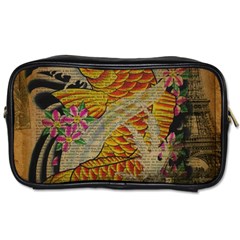 Funky Japanese Tattoo Koi Fish Graphic Art Travel Toiletry Bag (two Sides) by chicelegantboutique