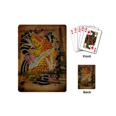 Funky Japanese Tattoo Koi Fish Graphic Art Playing Cards (mini) by chicelegantboutique