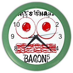 What s Shakin ? Bacon! Wall Clock (color) by Contest1706705