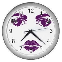 Bedroom Eyes Wall Clock (silver)