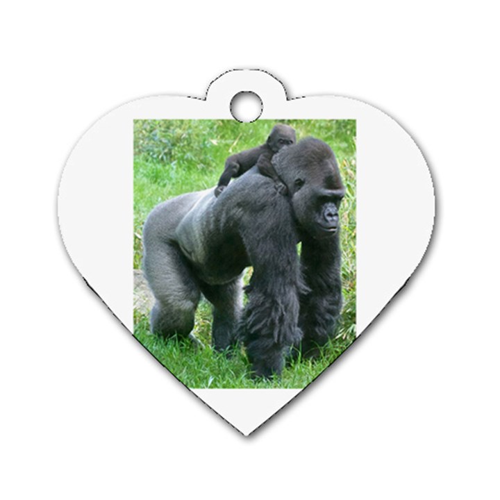 gorilla dad Dog Tag Heart (Two Sided)