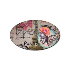 Floral Scripts Butterfly Eiffel Tower Vintage Paris Fashion Sticker 100 Pack (oval) by chicelegantboutique