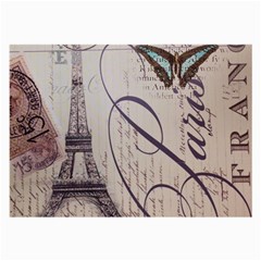 Vintage Scripts Floral Scripts Butterfly Eiffel Tower Vintage Paris Fashion Glasses Cloth (large) by chicelegantboutique