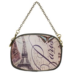 Vintage Scripts Floral Scripts Butterfly Eiffel Tower Vintage Paris Fashion Chain Purse (one Side) by chicelegantboutique