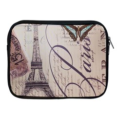 Vintage Scripts Floral Scripts Butterfly Eiffel Tower Vintage Paris Fashion Apple Ipad 2/3/4 Zipper Case by chicelegantboutique