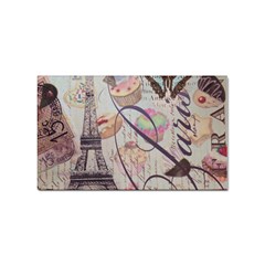 French Pastry Vintage Scripts Floral Scripts Butterfly Eiffel Tower Vintage Paris Fashion Sticker 100 Pack (rectangle) by chicelegantboutique