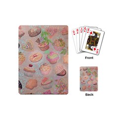 French Pastry Vintage Scripts Cookies Cupcakes Vintage Paris Fashion Playing Cards (mini) by chicelegantboutique