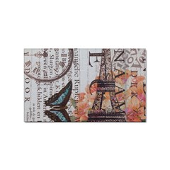 Vintage Clock Blue Butterfly Paris Eiffel Tower Fashion Sticker 100 Pack (rectangle) by chicelegantboutique