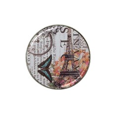 Vintage Clock Blue Butterfly Paris Eiffel Tower Fashion Golf Ball Marker 4 Pack (for Hat Clip) by chicelegantboutique