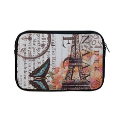 Vintage Clock Blue Butterfly Paris Eiffel Tower Fashion Apple Ipad Mini Zipper Case by chicelegantboutique