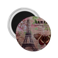 Girly Bee Crown  Butterfly Paris Eiffel Tower Fashion 2 25  Button Magnet by chicelegantboutique