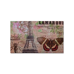 Girly Bee Crown  Butterfly Paris Eiffel Tower Fashion Sticker (rectangle) by chicelegantboutique