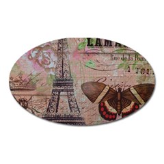 Girly Bee Crown  Butterfly Paris Eiffel Tower Fashion Magnet (Oval)