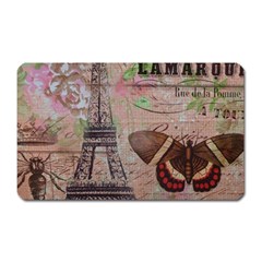 Girly Bee Crown  Butterfly Paris Eiffel Tower Fashion Magnet (Rectangular)