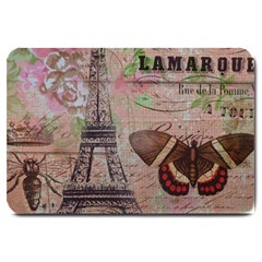 Girly Bee Crown  Butterfly Paris Eiffel Tower Fashion Large Door Mat