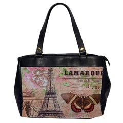 Girly Bee Crown  Butterfly Paris Eiffel Tower Fashion Oversize Office Handbag (two Sides) by chicelegantboutique