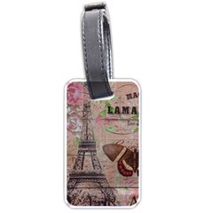 Girly Bee Crown  Butterfly Paris Eiffel Tower Fashion Luggage Tag (one Side) by chicelegantboutique