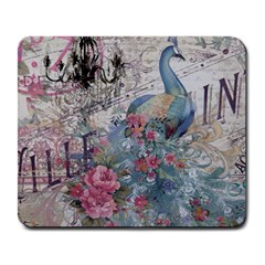 French Vintage Chandelier Blue Peacock Floral Paris Decor Large Mouse Pad (rectangle)