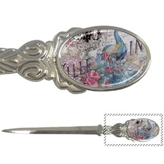 French Vintage Chandelier Blue Peacock Floral Paris Decor Letter Opener by chicelegantboutique