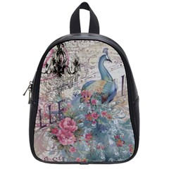 French Vintage Chandelier Blue Peacock Floral Paris Decor School Bag (small) by chicelegantboutique