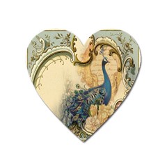 Victorian Swirls Peacock Floral Paris Decor Magnet (heart) by chicelegantboutique