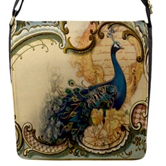 Victorian Swirls Peacock Floral Paris Decor Flap Closure Messenger Bag (small) by chicelegantboutique