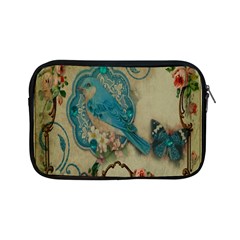 Victorian Girly Blue Bird Vintage Damask Floral Paris Eiffel Tower Apple Ipad Mini Zipper Case by chicelegantboutique