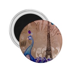 Modern Butterfly  Floral Paris Eiffel Tower Decor 2 25  Button Magnet by chicelegantboutique