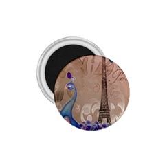 Modern Butterfly  Floral Paris Eiffel Tower Decor 1.75  Button Magnet