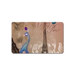 Modern Butterfly  Floral Paris Eiffel Tower Decor Magnet (Name Card)