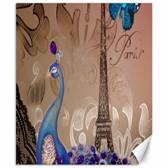 Modern Butterfly  Floral Paris Eiffel Tower Decor Canvas 8  x 10  (Unframed)