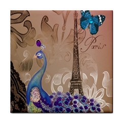 Modern Butterfly  Floral Paris Eiffel Tower Decor Face Towel