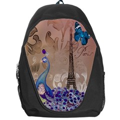 Modern Butterfly  Floral Paris Eiffel Tower Decor Backpack Bag