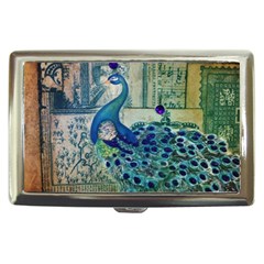 French Scripts Vintage Peacock Floral Paris Decor Cigarette Money Case by chicelegantboutique