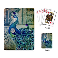 French Scripts Vintage Peacock Floral Paris Decor Playing Cards Single Design by chicelegantboutique