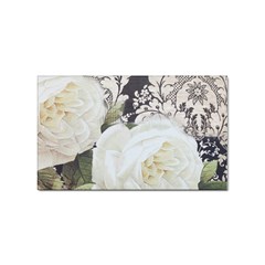 Elegant White Rose Vintage Damask Sticker 100 Pack (rectangle) by chicelegantboutique