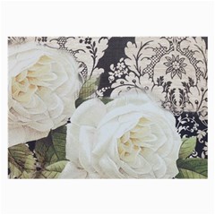 Elegant White Rose Vintage Damask Glasses Cloth (large) by chicelegantboutique