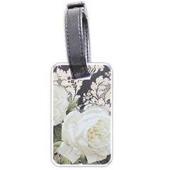 Elegant White Rose Vintage Damask Luggage Tag (one Side) by chicelegantboutique