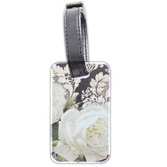 Elegant White Rose Vintage Damask Luggage Tag (two Sides) by chicelegantboutique