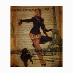 Paris Lady And French Poodle Vintage Newspaper Print Sexy Hot Gil Elvgren Pin Up Girl Paris Eiffel T Canvas 20  X 24  (unframed) by chicelegantboutique