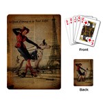 Paris Girl And Great Dane Vintage Newspaper Print Sexy Hot Gil Elvgren Pin Up Girl Paris Eiffel Towe Playing Cards Single Design Back