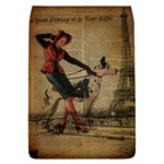 Paris Girl And Great Dane Vintage Newspaper Print Sexy Hot Gil Elvgren Pin Up Girl Paris Eiffel Towe Removable Flap Cover (Large) Front