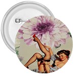 Gil Elvgren Pin Up Girl Purple Flower Fashion Art 3  Button Front