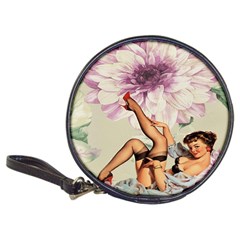 Gil Elvgren Pin Up Girl Purple Flower Fashion Art Cd Wallet by chicelegantboutique
